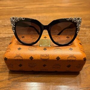 RARE MCM Black Sunglasses with Silver Detailing